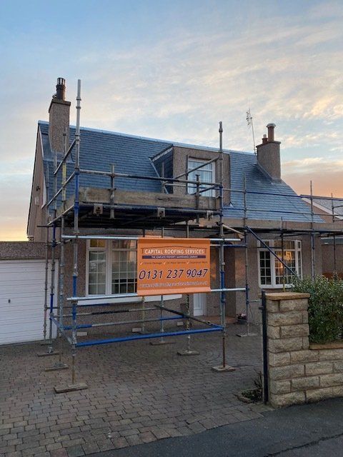 Detached house with a new roof