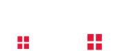Two red squares, each made of four smaller red squares, are on a white background.