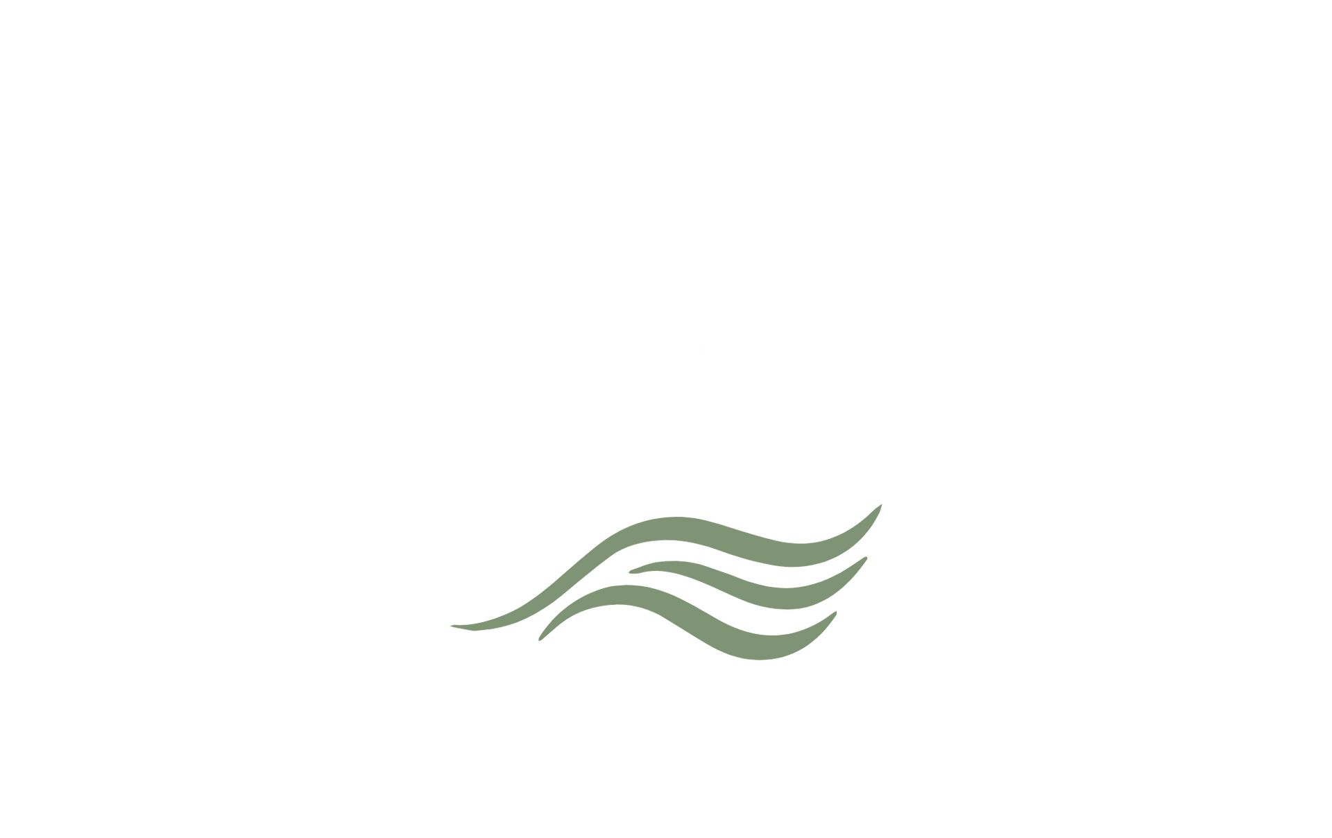 A stylized, muted green graphic icon featuring three layered, flowing waves.