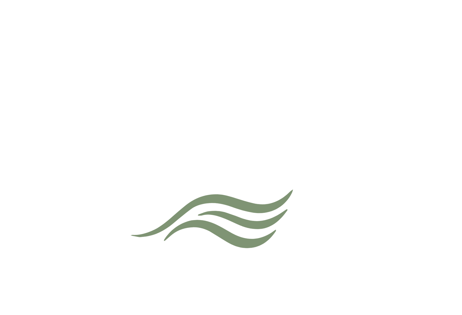 A minimalist, muted green graphic featuring three stylized, horizontal wavy lines stacked closely together.