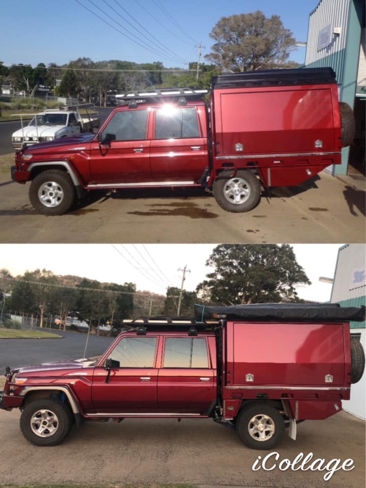 Red Truck with Custom Tray — Welders in Lismore, NSW