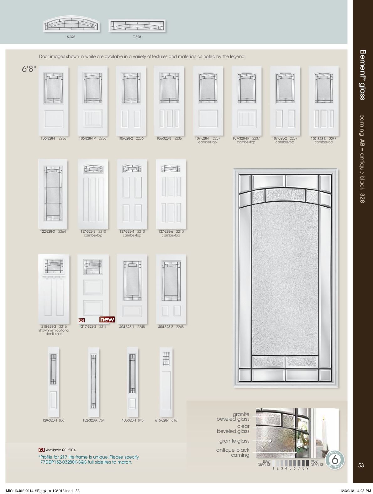Catalog page showing various white exterior doors and sidelights.