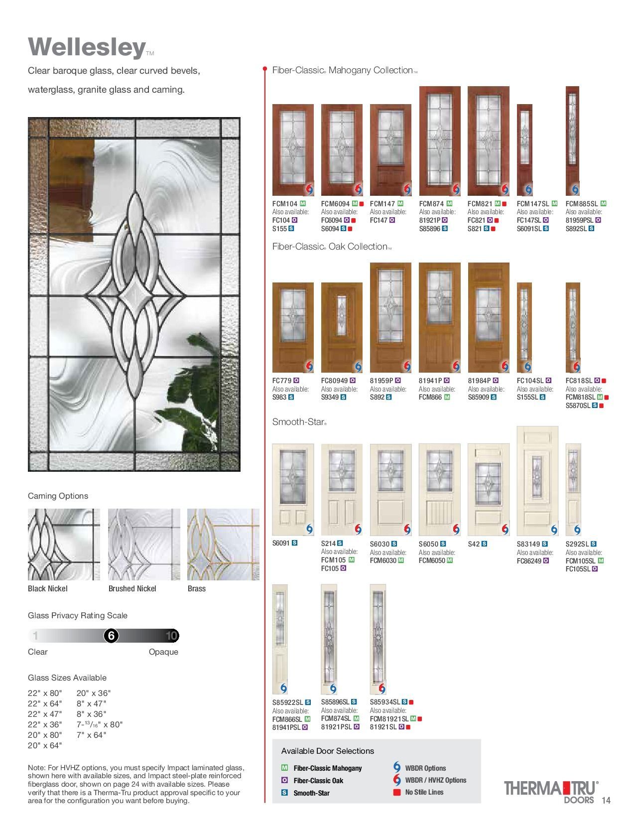 Wellesley door options: stained glass, sidelights, and matching transoms in various wood tones and styles.