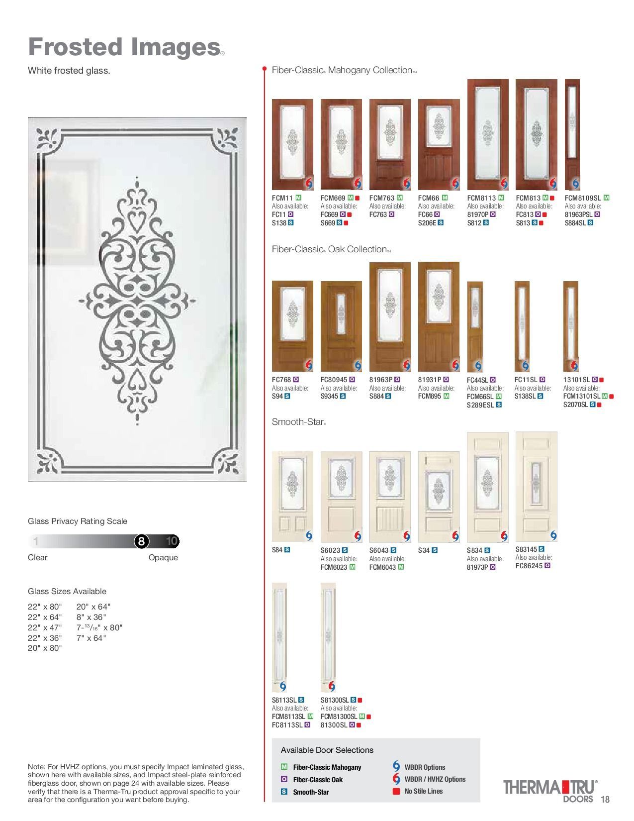 Frosted glass door designs in various styles.