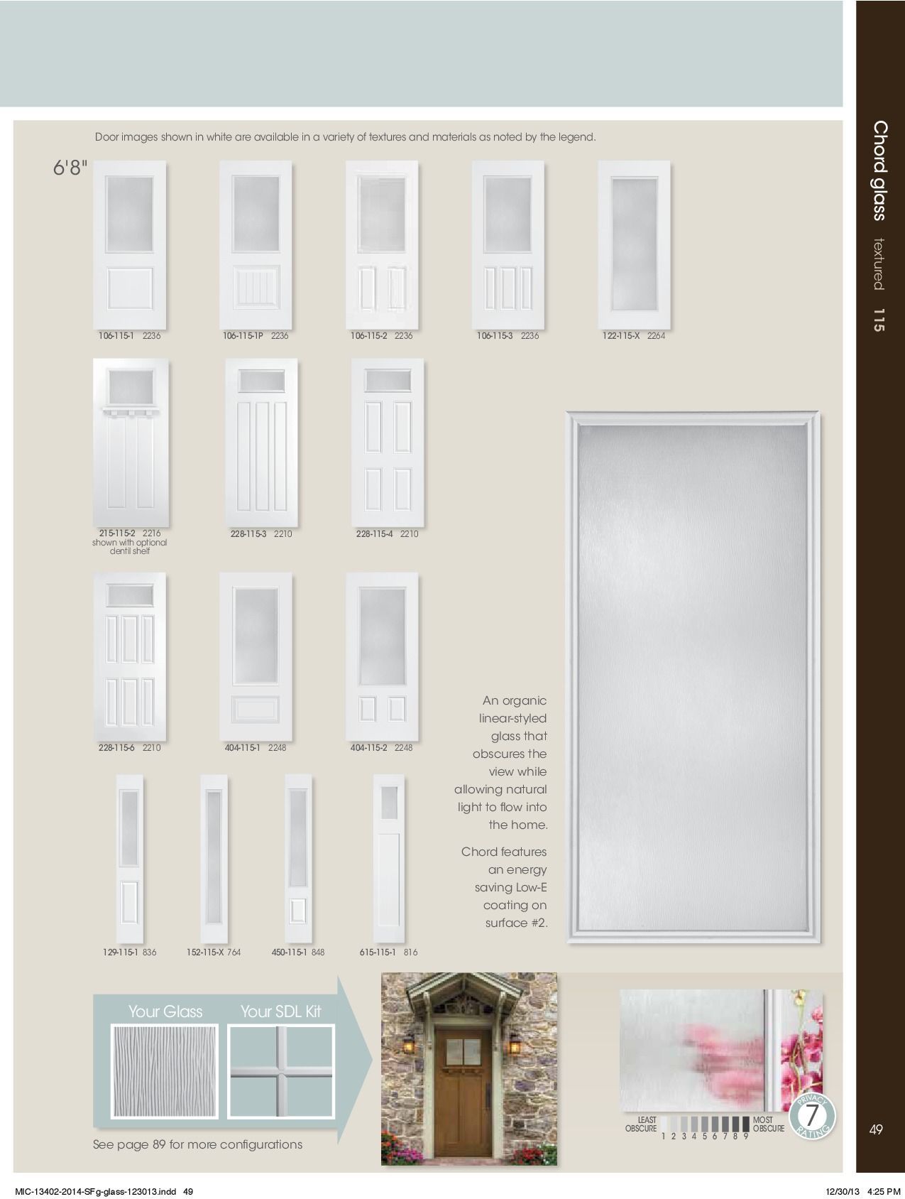 White doors, with variations in style, against a neutral background. Catalog page.