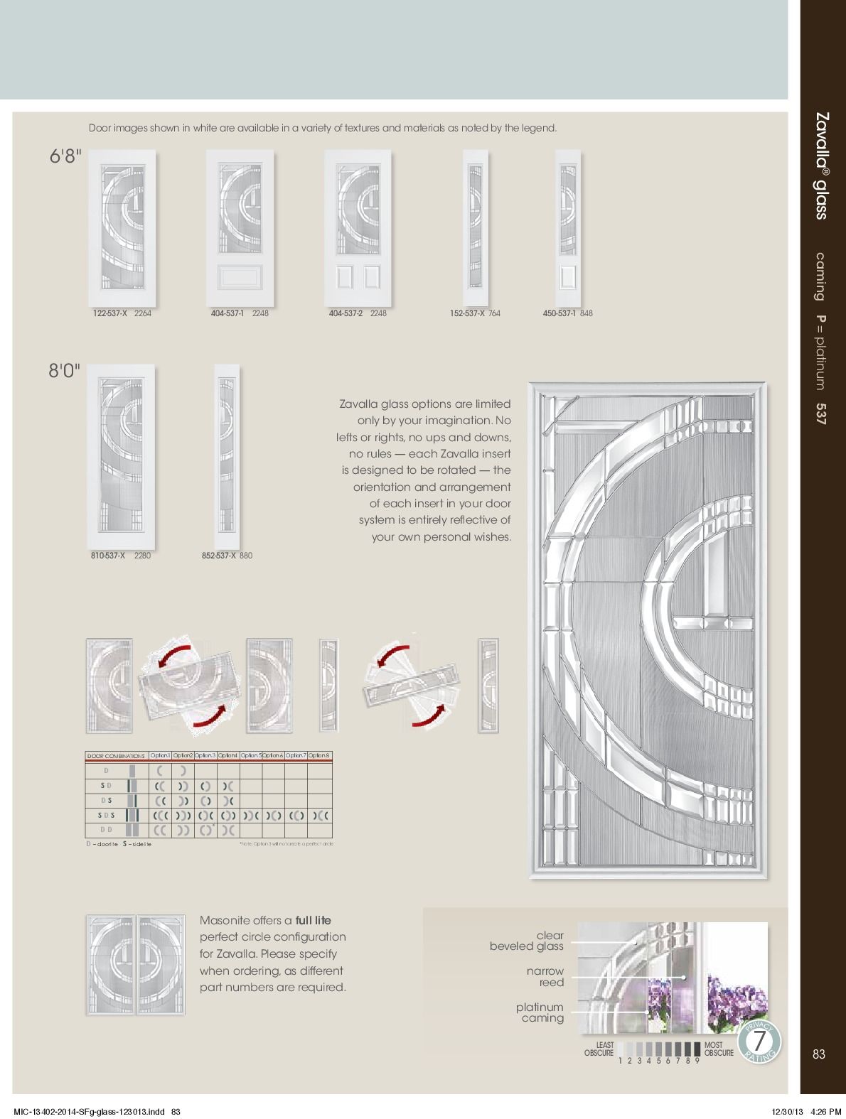 Door designs with glass panels, diagrams, and a photo of a decorated entryway, all in shades of white and gray.