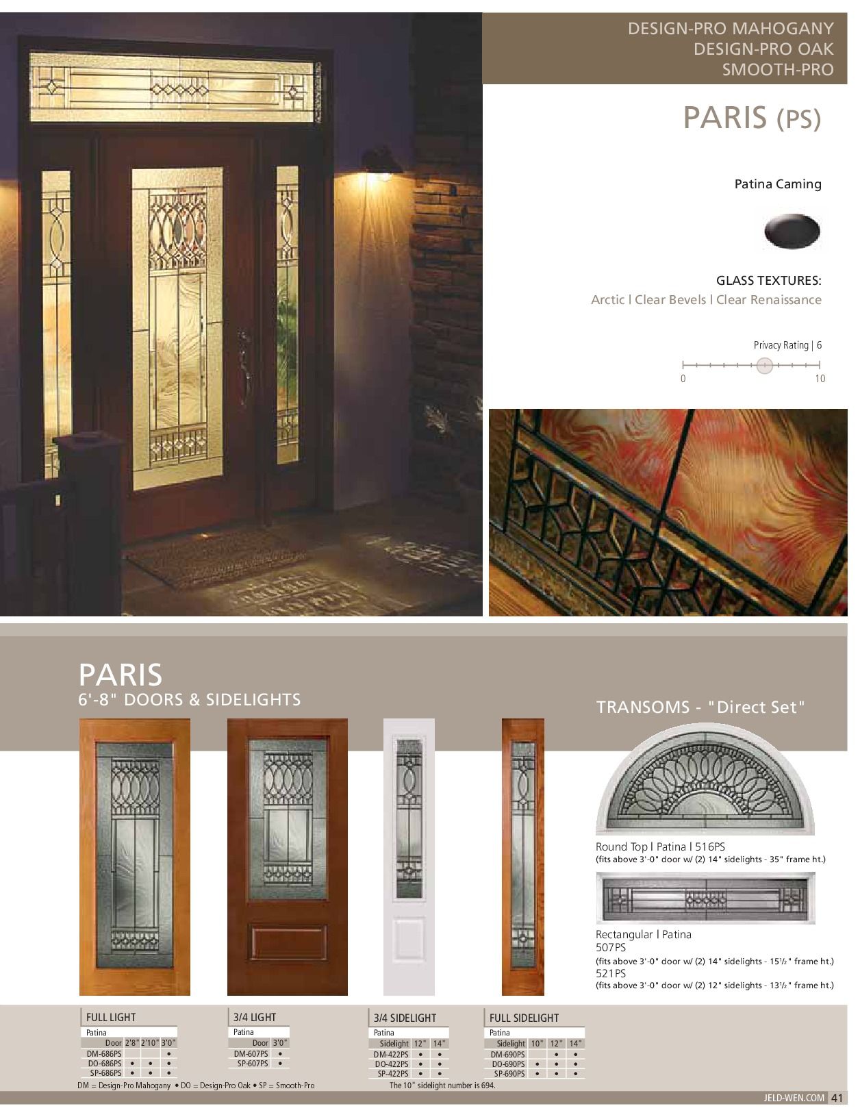 Entry door display with stained glass, side panels, and matching transom window.