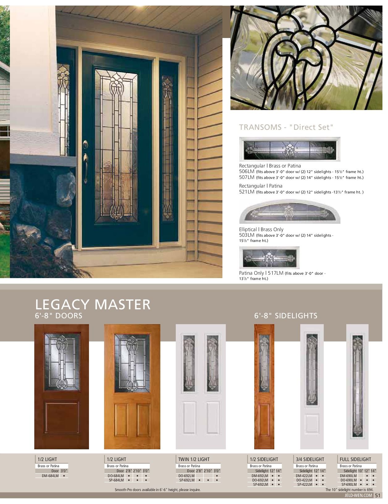 Various stained glass doors and side panels; exterior display.