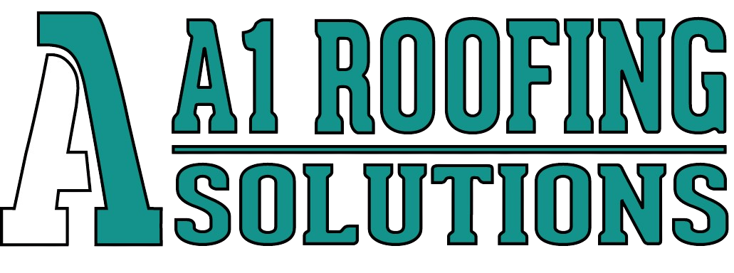 Logo of A1 Roofing Solutions featuring a dog wearing a construction helmet, holding a hammer.