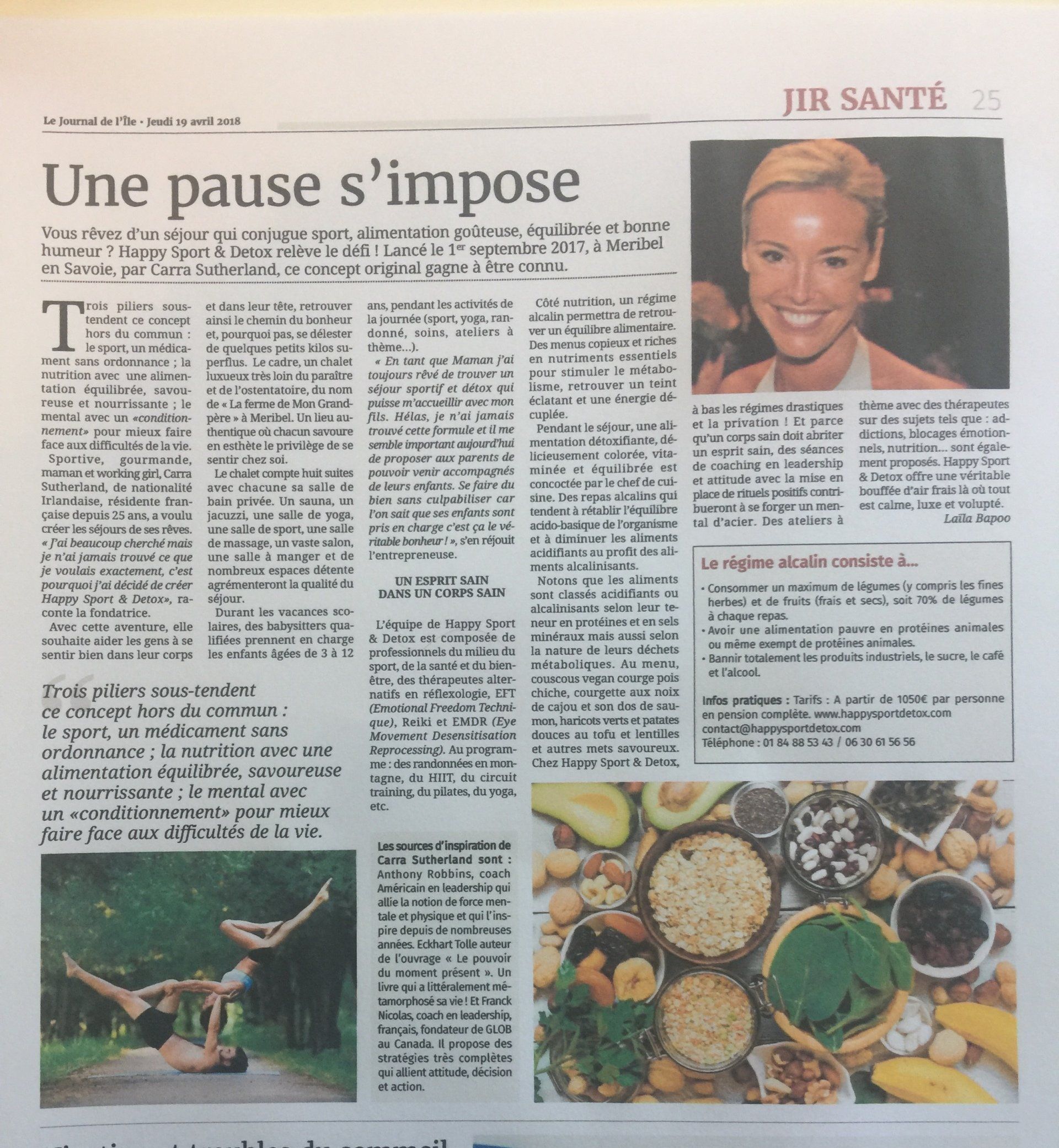 Un article de journal intitulé une pause s'impose