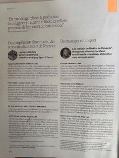 Une page d'un magazine avec beaucoup de texte dessus.