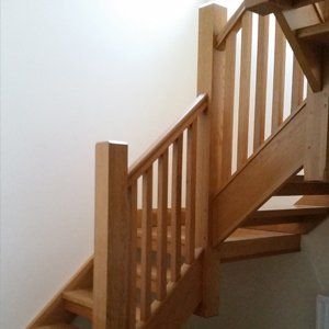 wooden staircase railing 