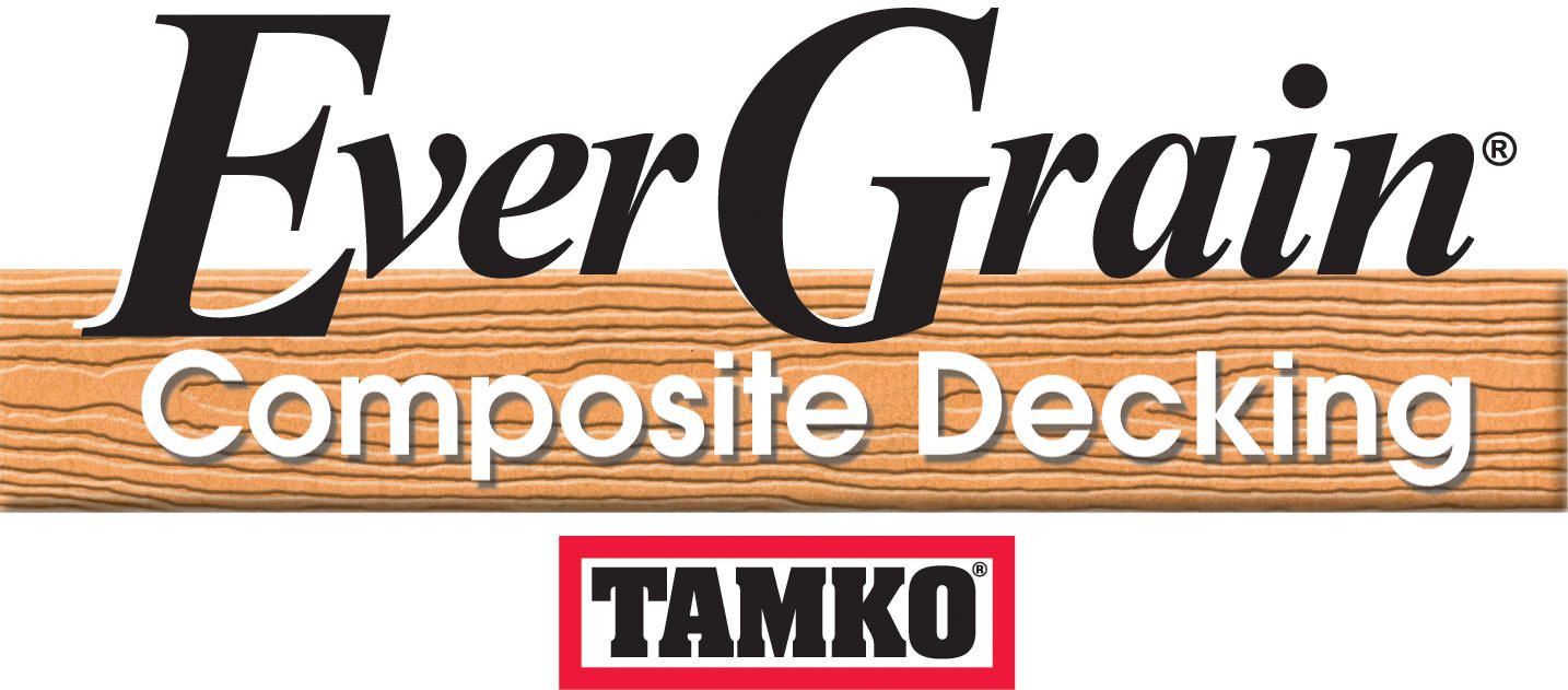 EverGrain Composite Decking logo featuring the brand name in a wood grain style, with 