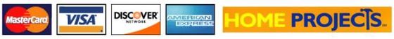 Logos for Mastercard, Visa, Discover, American Express, and 