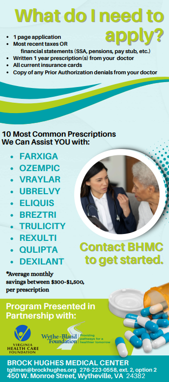 A poster that says are you having trouble affording your medications ? insured or not , bhmc can help !