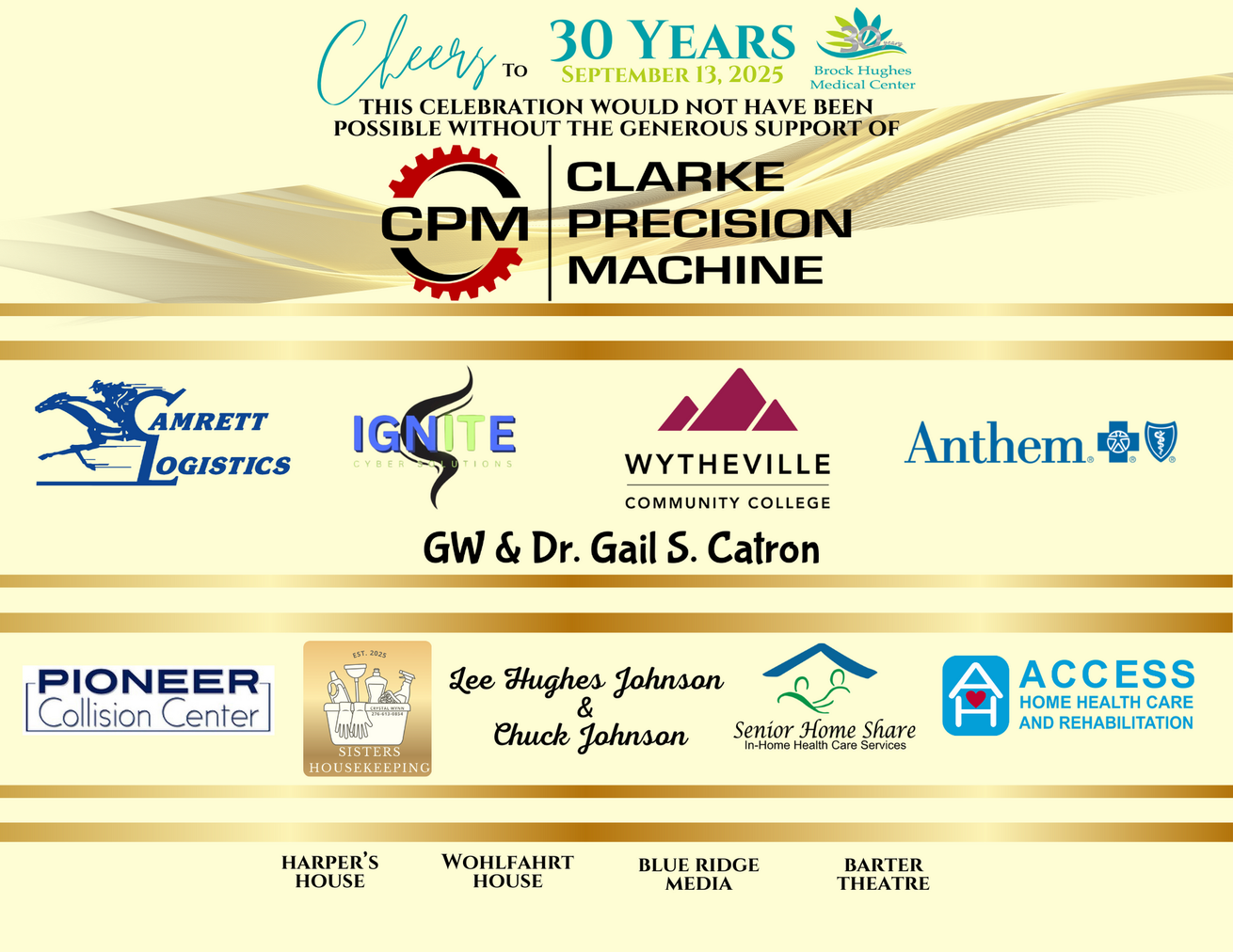30 Years Sponsors | Brock Hughes