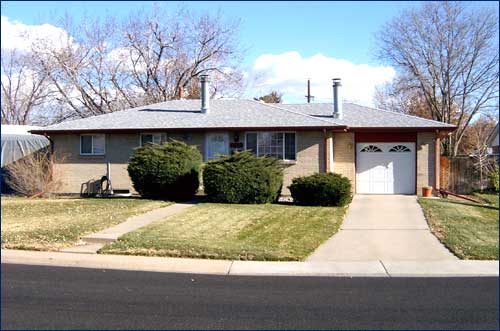 front house with gray roof