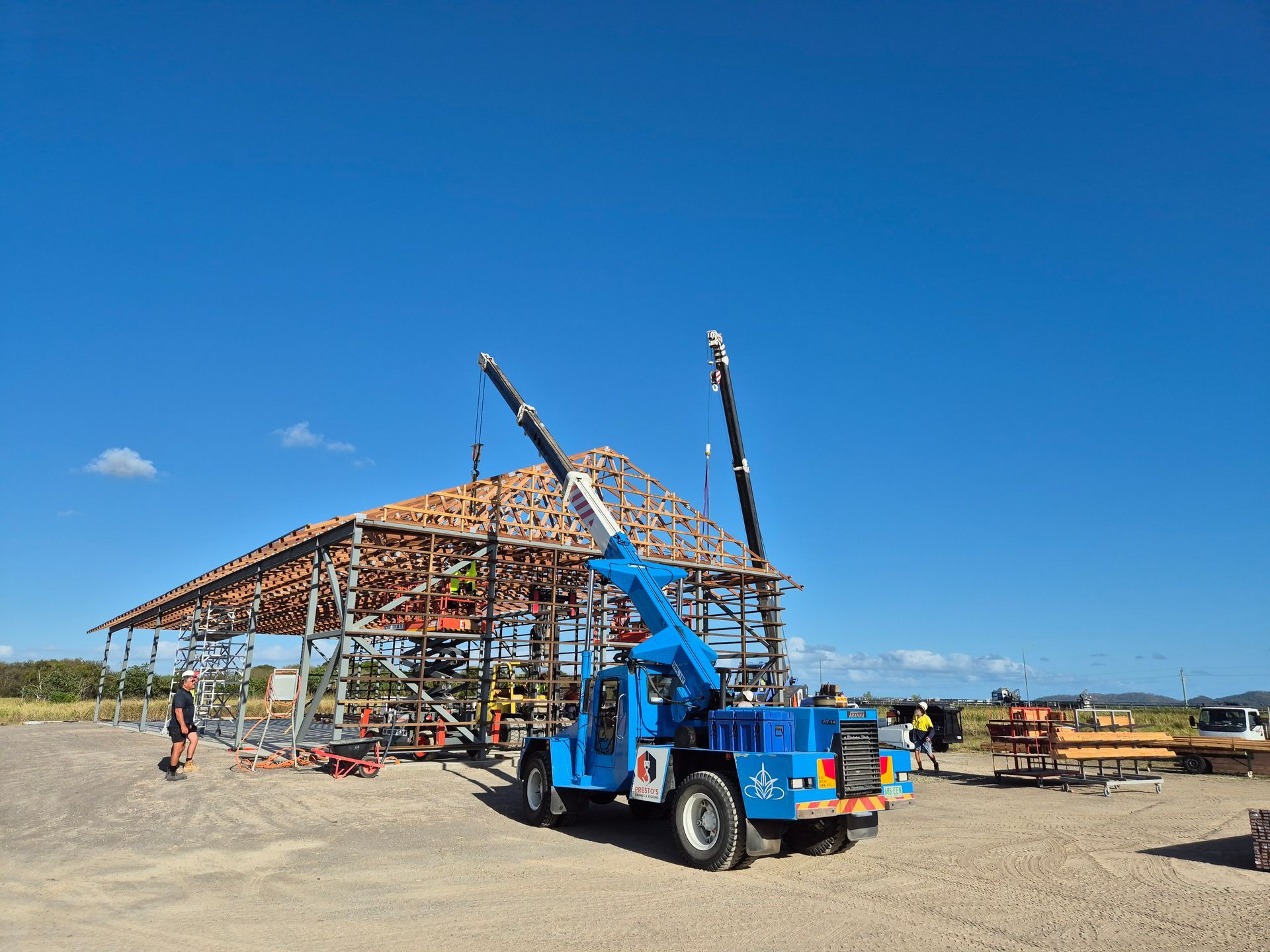 Mobile Crane on Construction Site - Cranes & Rigging In Shaw, QLD