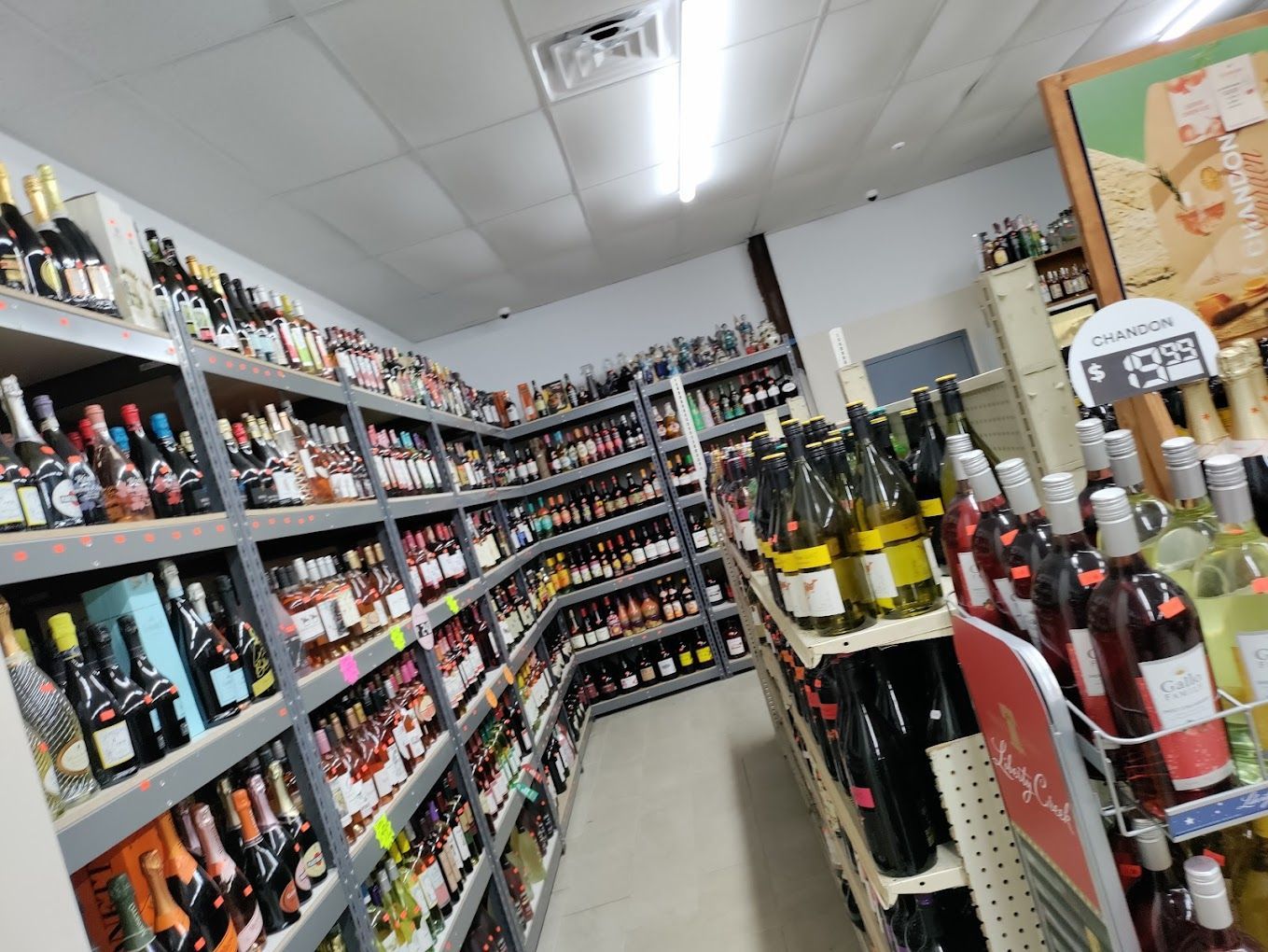 liquor store wine on shelves