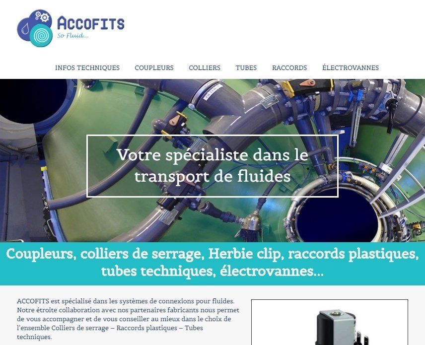 Page d'accueil nouveau site web Accofits.com