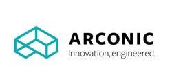 Logo di Arconic: una forma geometrica verde acqua accanto alla parola nera
