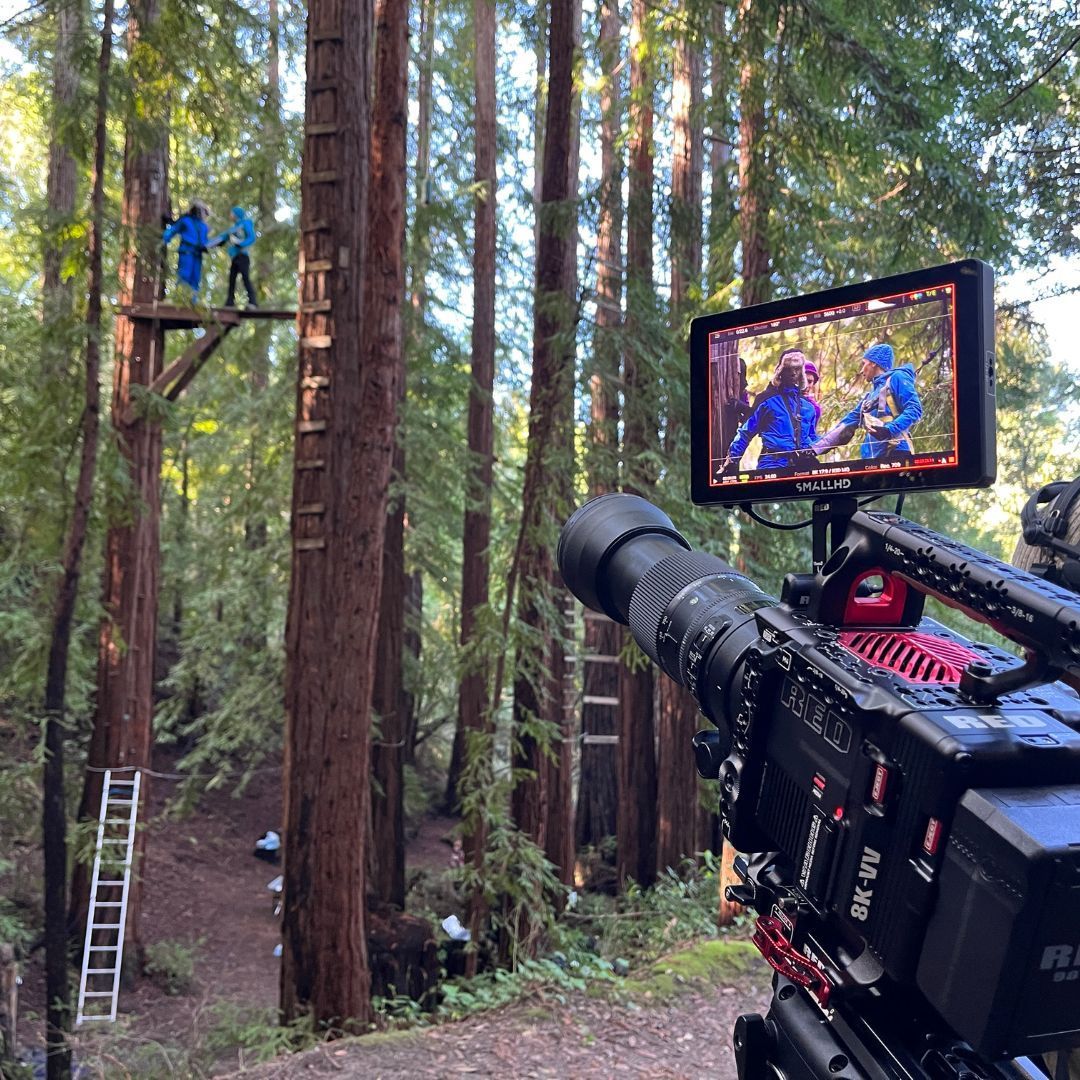 filming a video outdoors