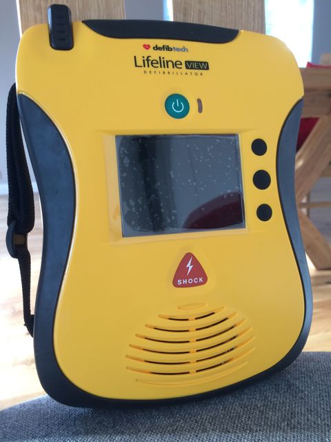 Close up of front of defibrillator