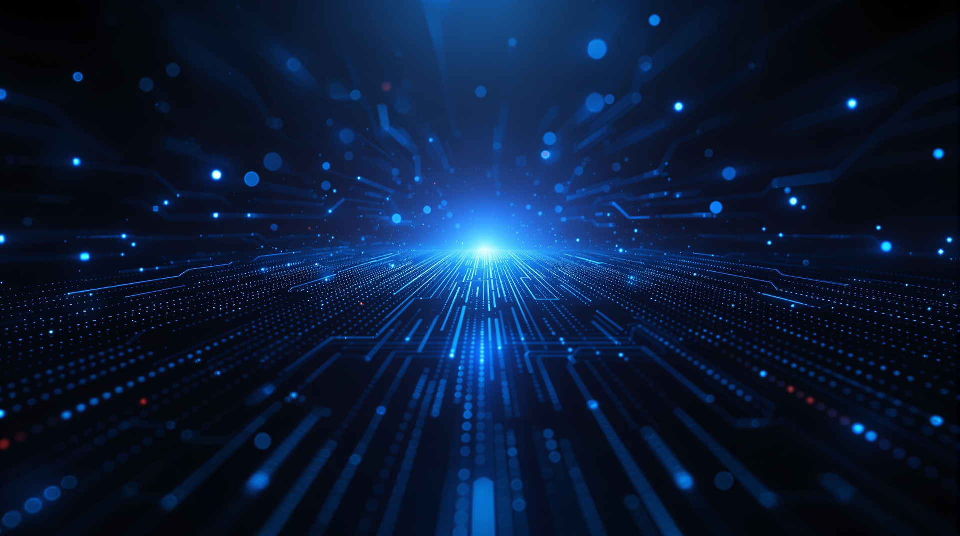 A blue background with a lot of lights coming out of it