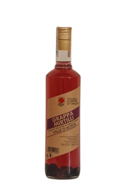 Una bottiglia di vodka genepy su sfondo bianco