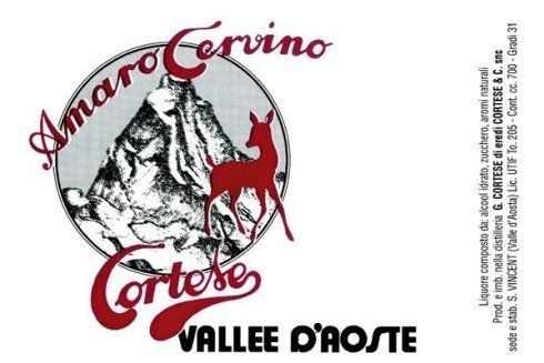 Un'etichetta per l'amaro cervino valle d'aosta