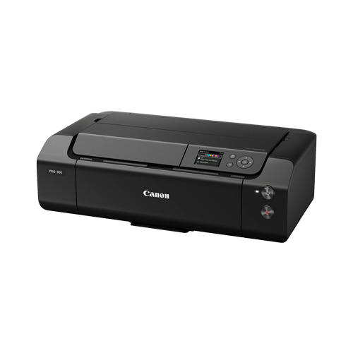 Imprimante photo professionnelle Canon Pro-1000, noire, avec panneau de commande.
