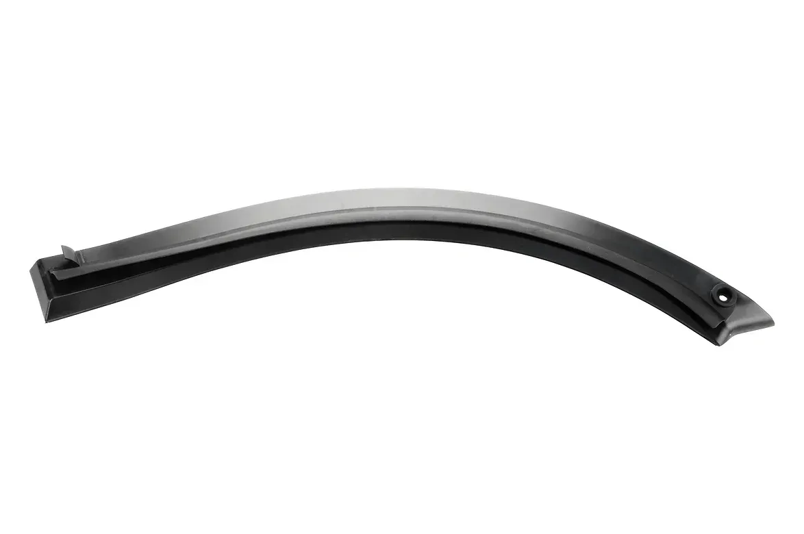 Curved black windshield wiper blade.