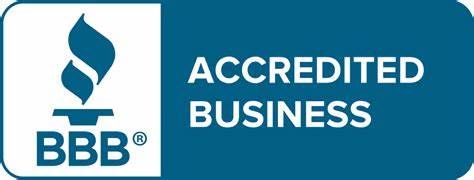 BBB Accredited Business logo: torch icon with text