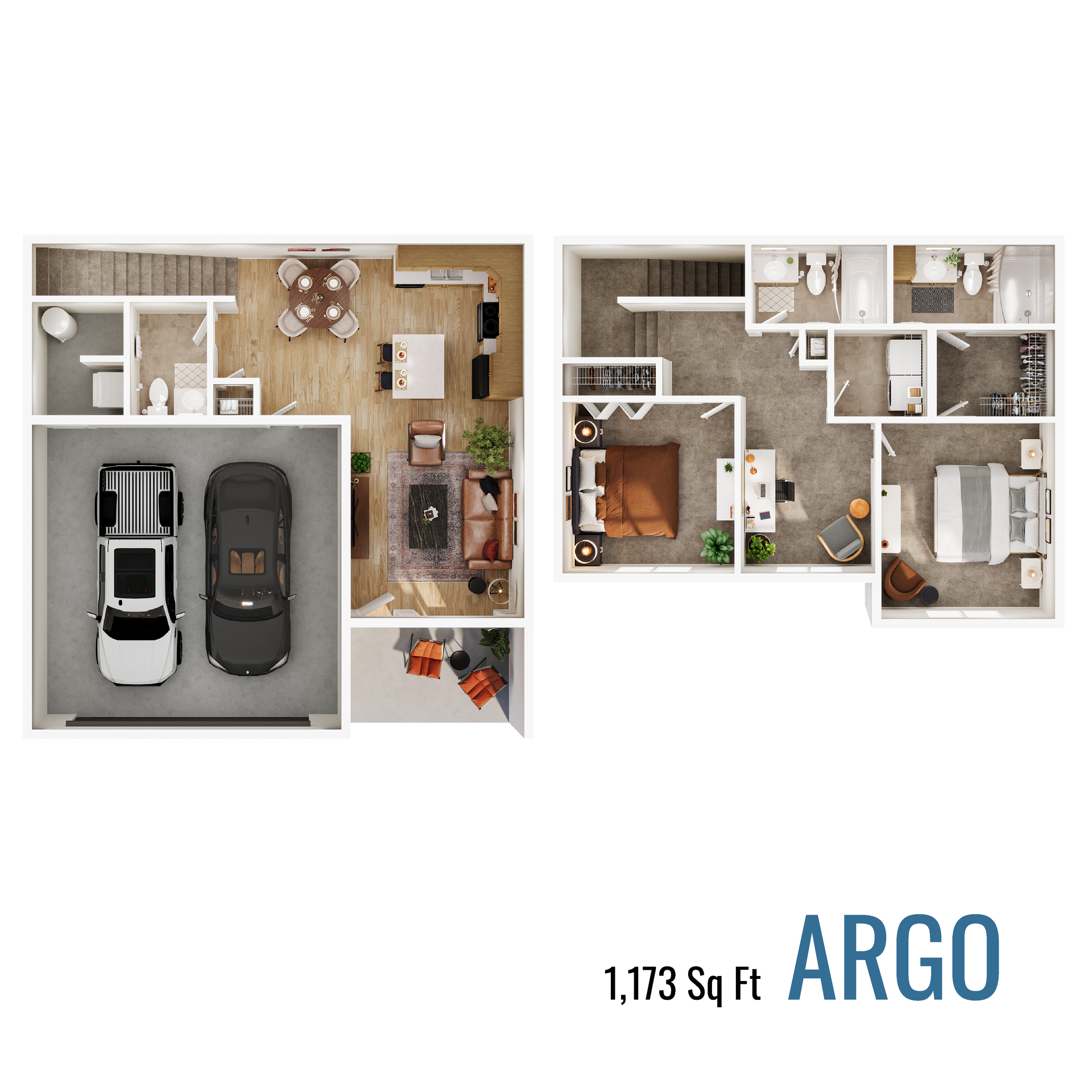 Argo floor plan with 1,173 square feet