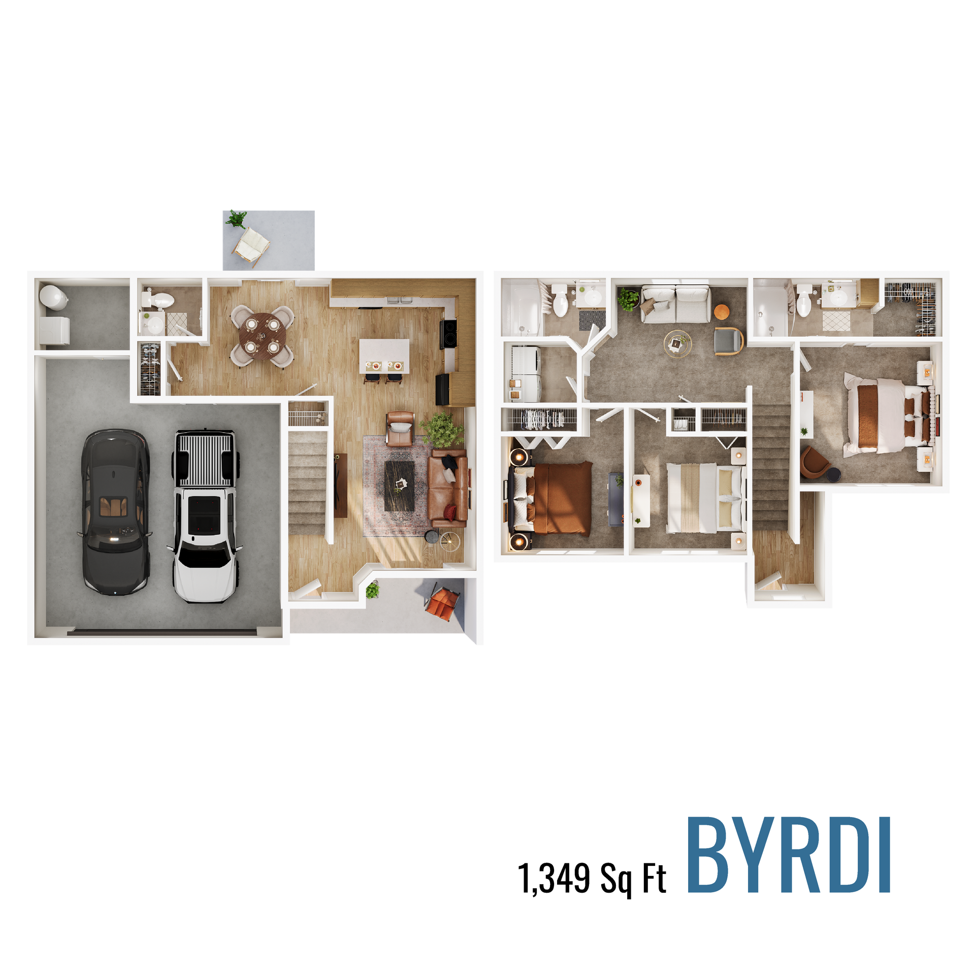 Byrdi floor plan with 1,349 square feet