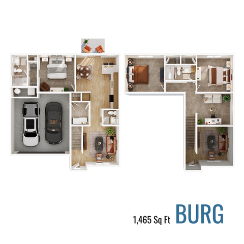 Burg floor plan with 1,465 square feet