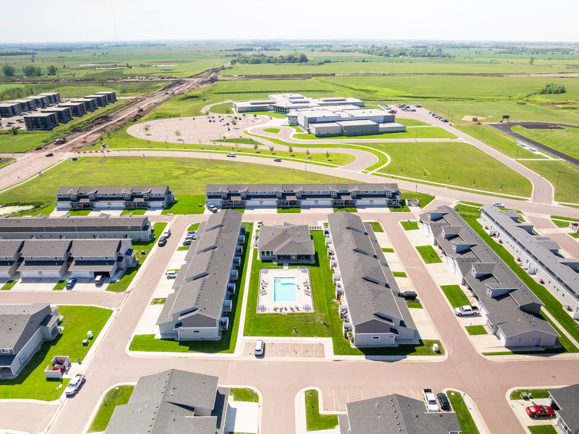 Drone shot of property