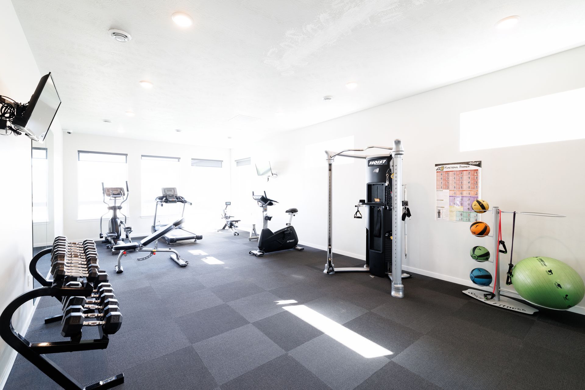 Gym with fitness equipment