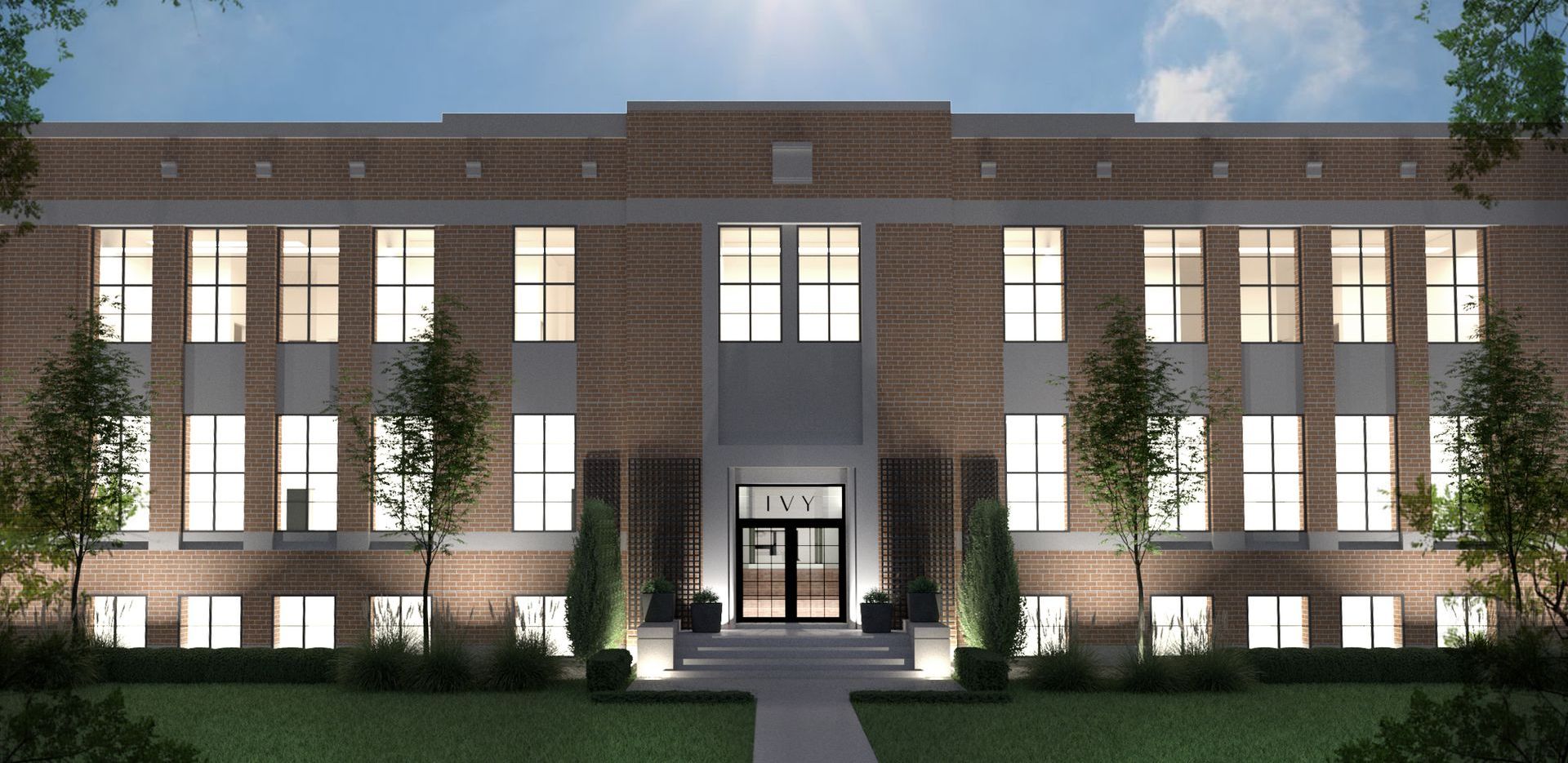 Rendering exterior Ivy Lofts