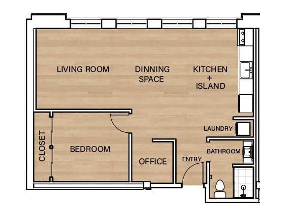 1 Bedroom Floor plan - Unit 112