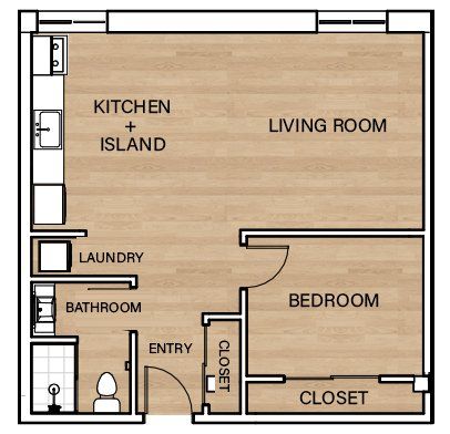 1 Bedroom Floor plan - Unit 116