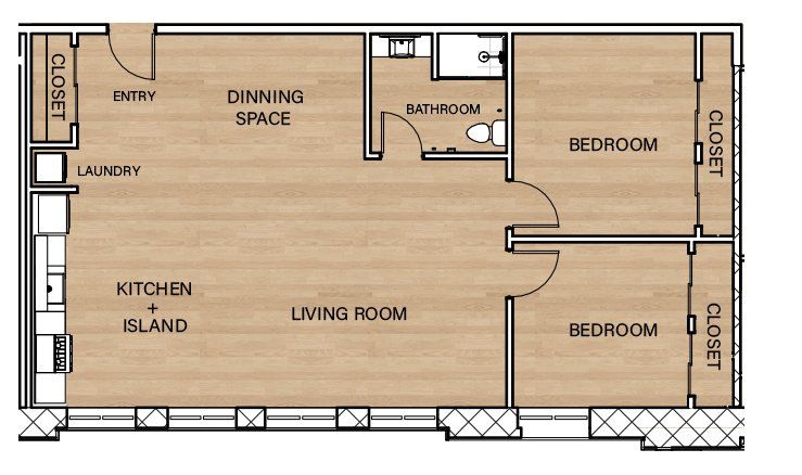 Unit 13 - 2 bedroom - Floor Plan