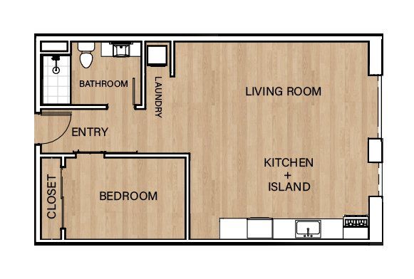 1 Bedroom Floor plan - Unit 228