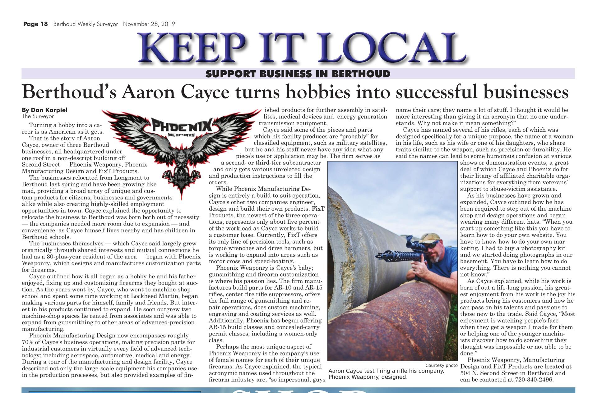 Berthoud Weekly Surveyor Phoenix Weaponry