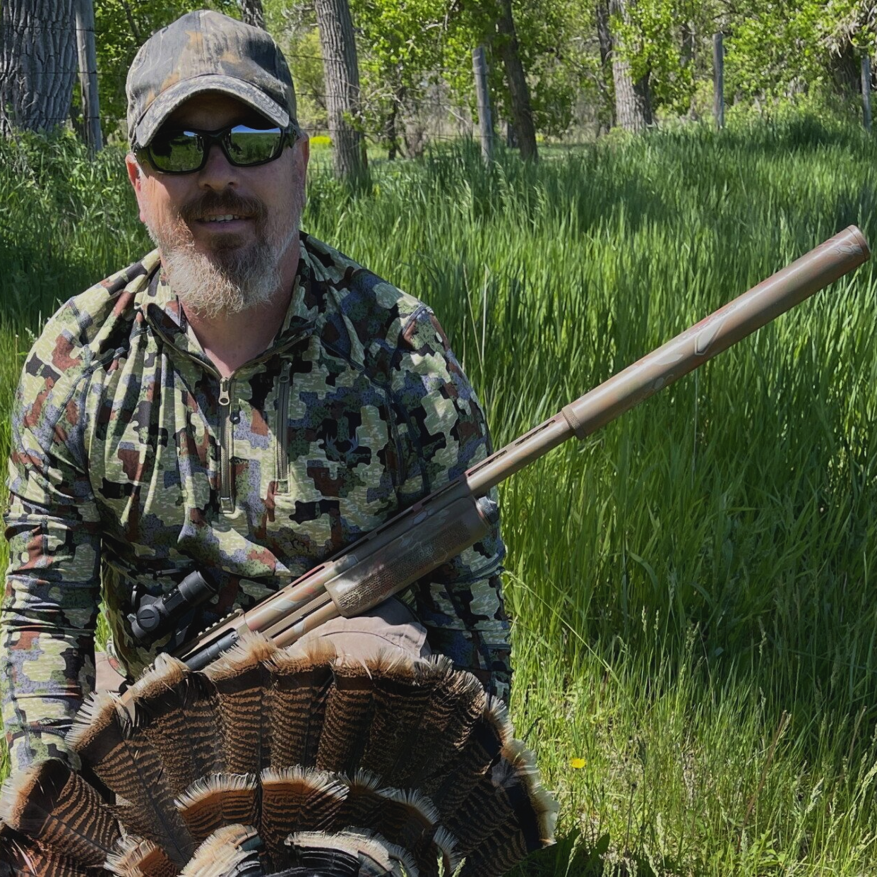 Aaron Cayce hunting with an Integrally Suppressed Shotgun