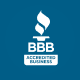 The bbb logo is on a blue background.