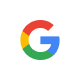 The google logo is a rainbow colored letter g on a white background.