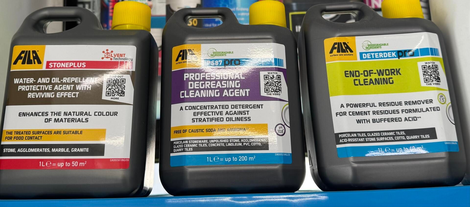 Fila sealants and cleaners in 1ltr bottles available in County Durham