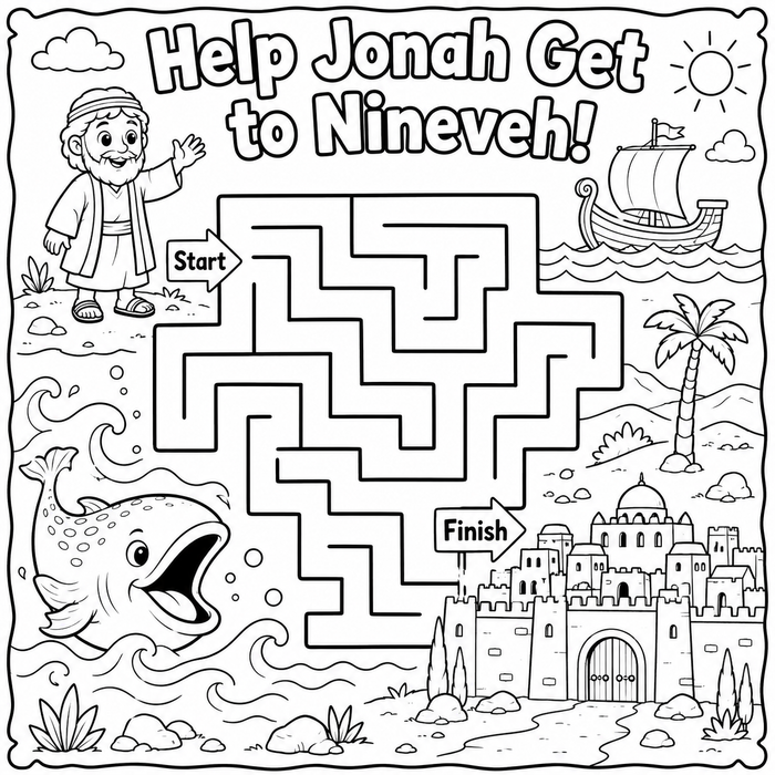 Help Jonah Get to Nineveh Maze preview