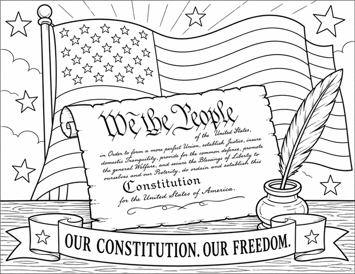 Constitution Preamble Coloring Page preview